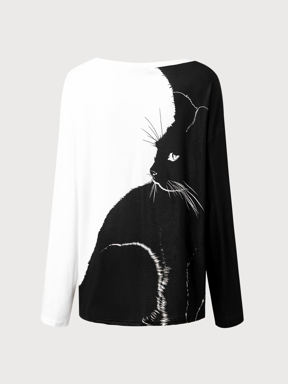 Casual Bloque De Color Animal Cuello Pico Top