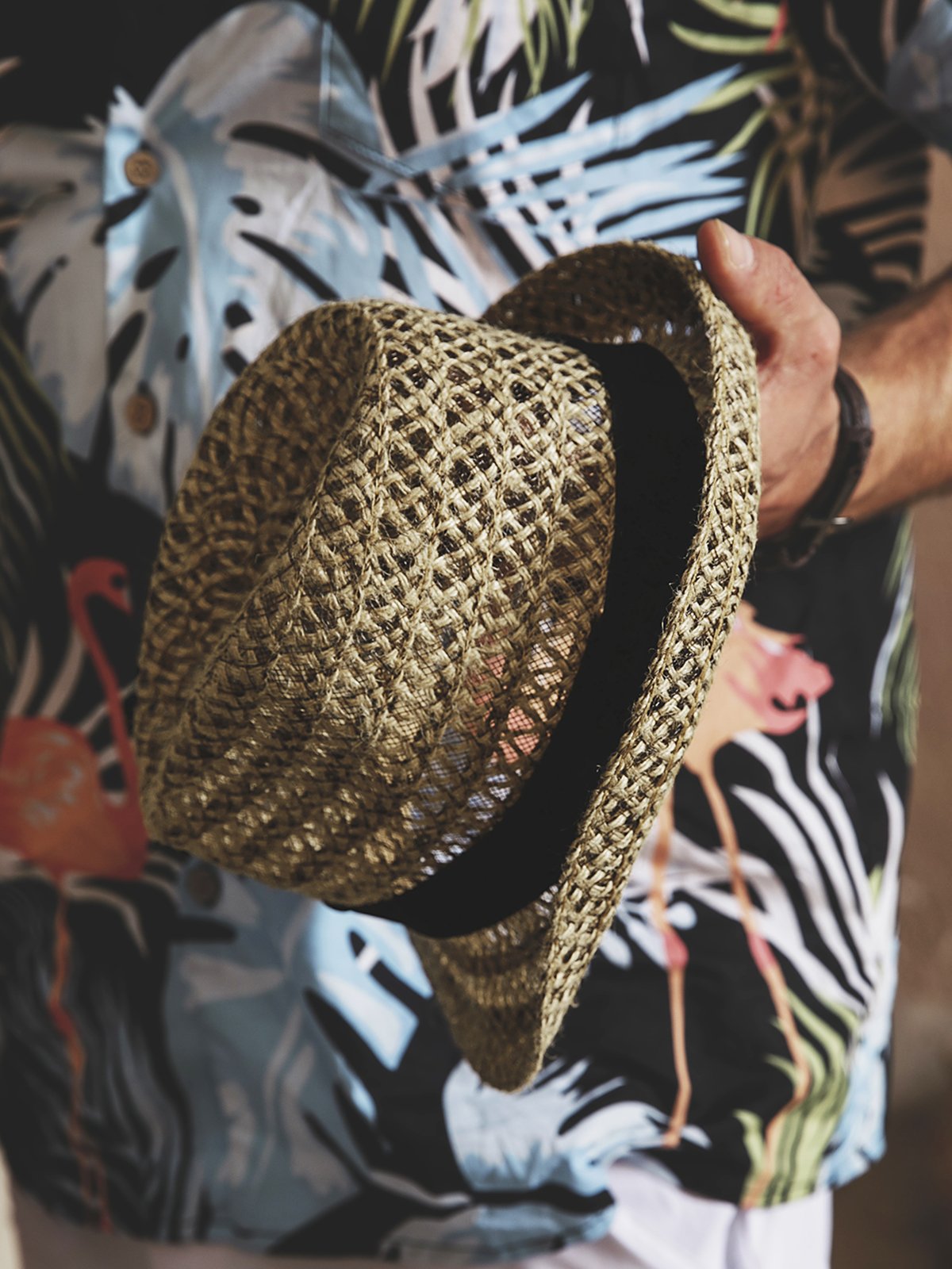 Sombrero De Hombres Hawaiano Sombra Respirable Malla Cangilón