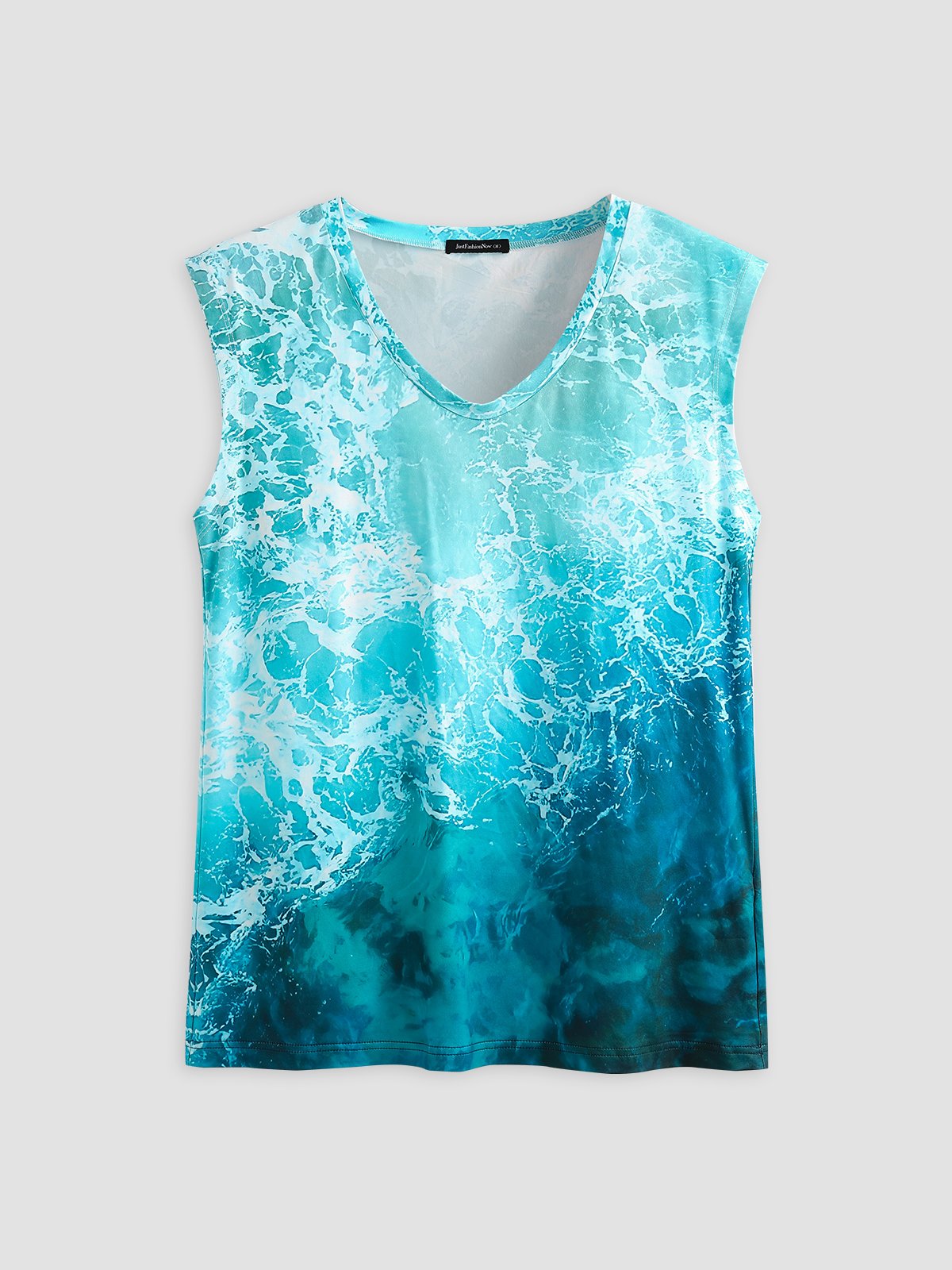 Maravilloso Oceano Gradiente Flojo Top Camiseta Talla Grande