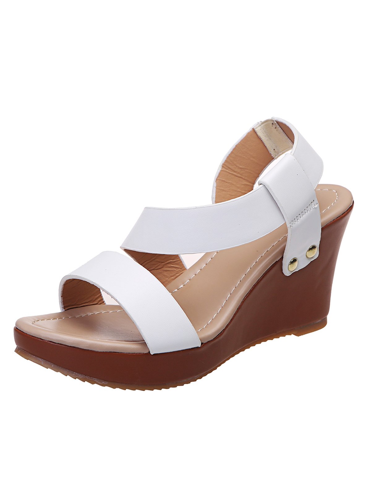 Sandalias De Cuña De Mujeres Grueso Correa