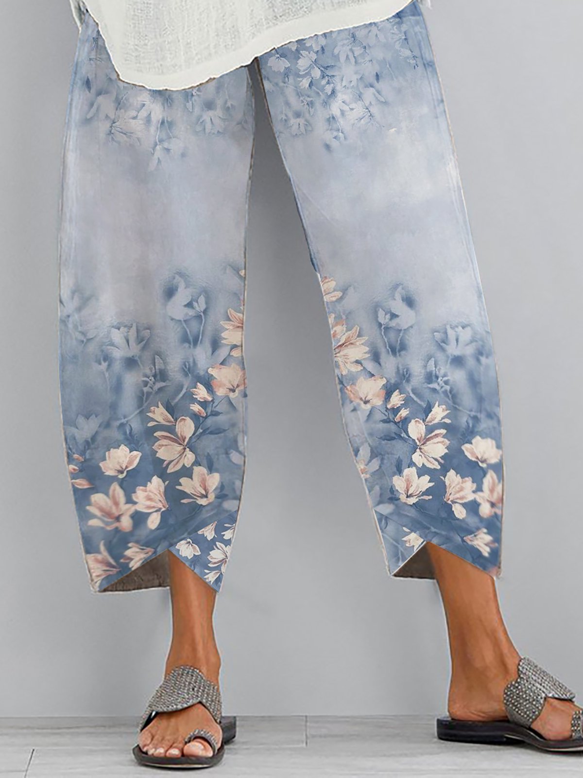 Pantalones Casual Floral Aflojar