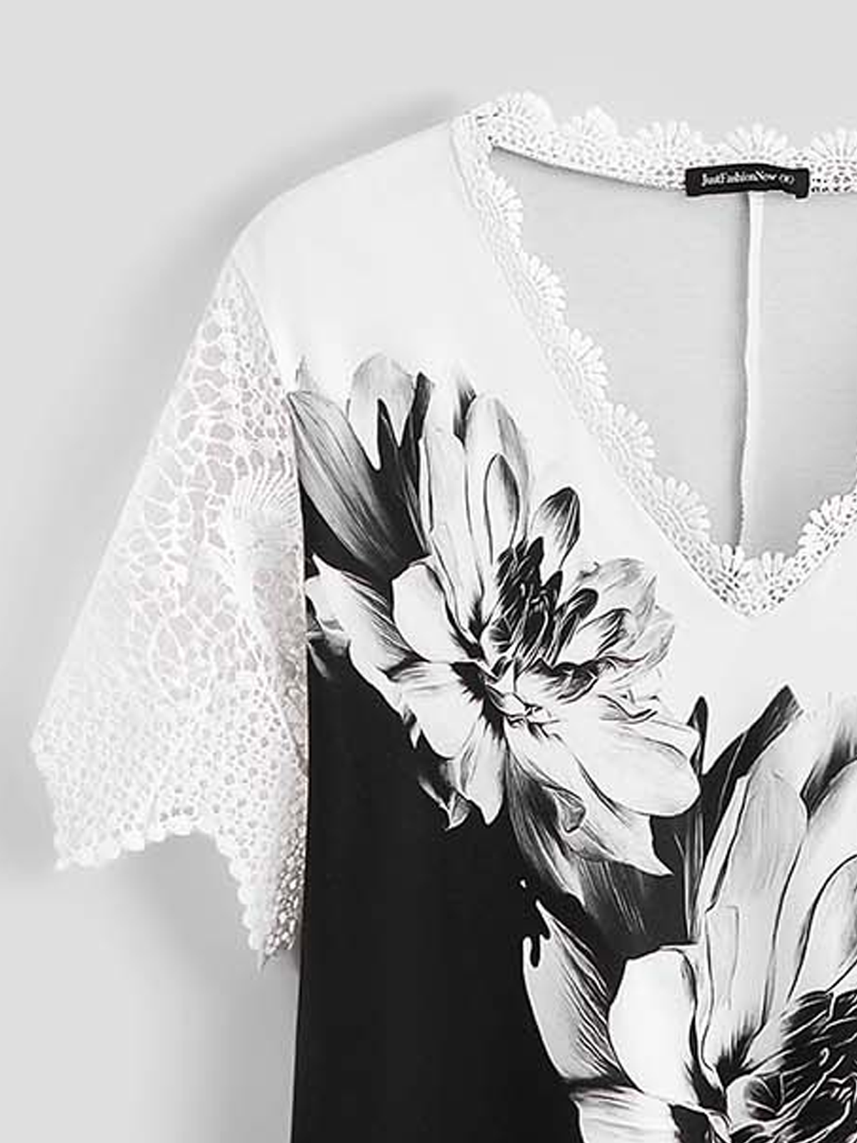 Guipur Floral Estampado Casual Manga Corta Tejer Vestido