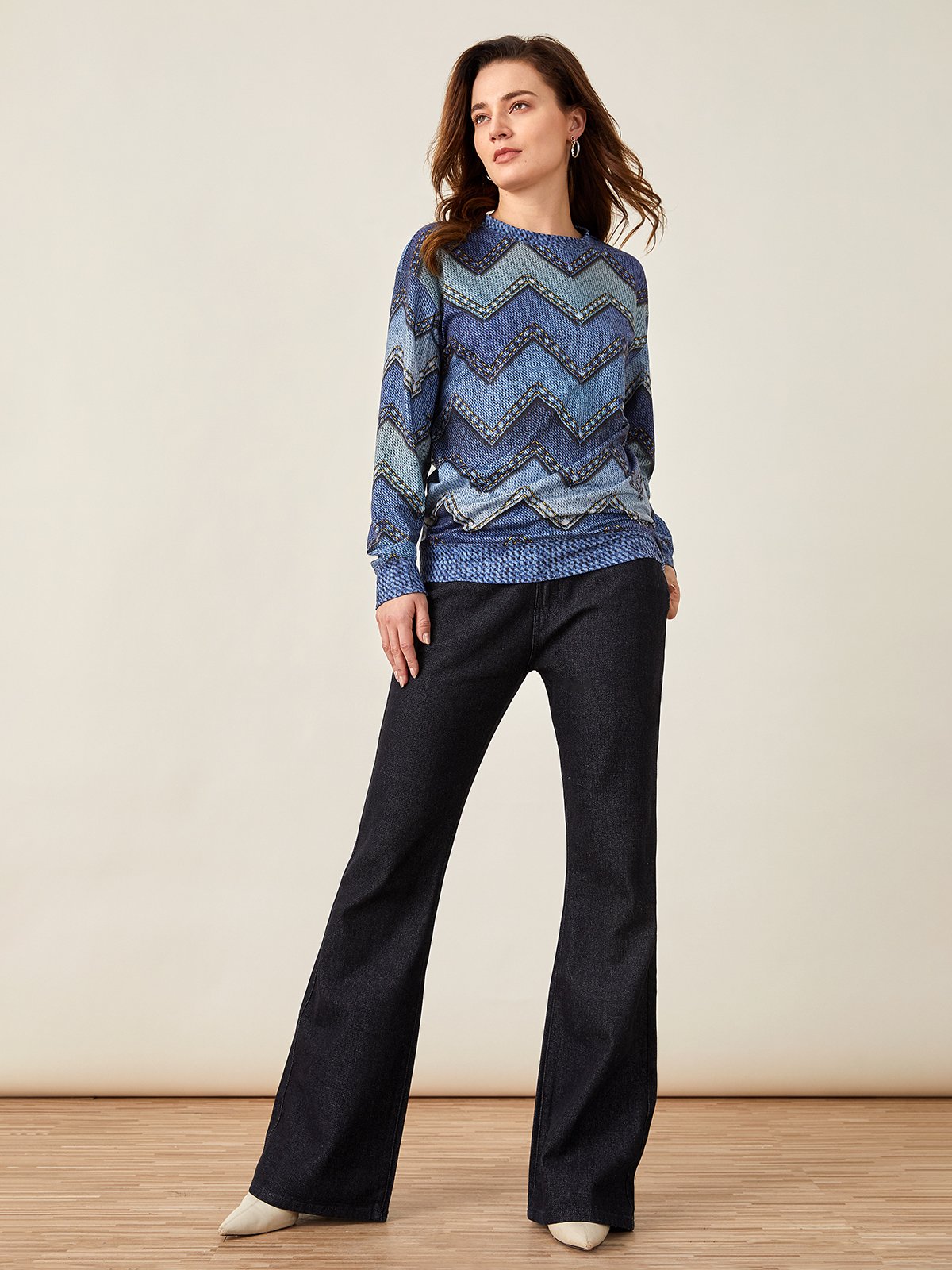 Casual Escote Redondo Abstracto Sudaderas