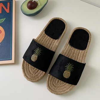 Pantuflas de Mujeres Piña de Casa Casuales para  Otoño de Tacón Plano
