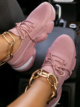 Zapatillas Deportivas Cómodo Con Cordones  En Simple Tela