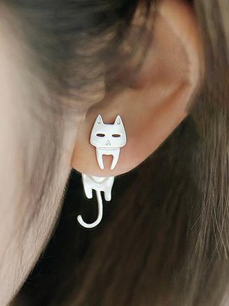 Aretes Gato Y Pez Aleación