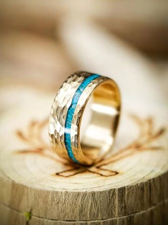 Anillo Retro Tabicado Dorado