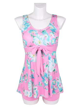 Playa Vacación Floral Conservador Barriga Ropa De Cubrirse Tankini Talla Grande
