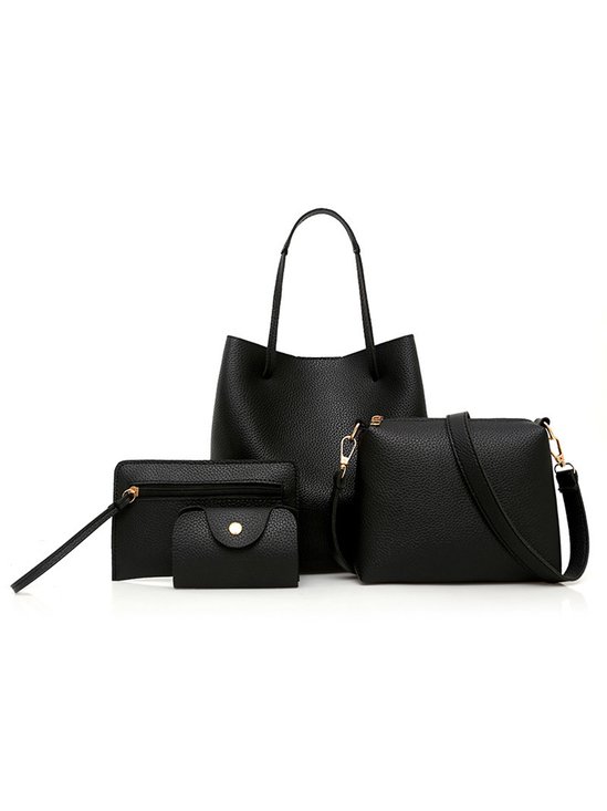 Casual 4 PIEZAS PU Bandolera Hombro Bolso