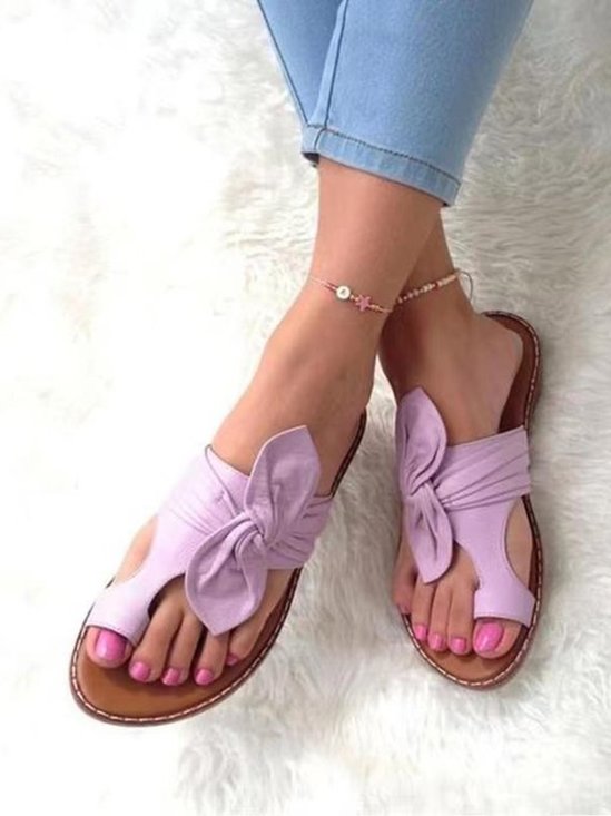 De Mujeres Recurso Con Lazo Casual Tanga Sandalias