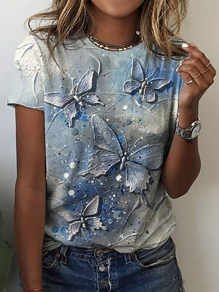 Vacación Mariposa Manga Corta Camiseta