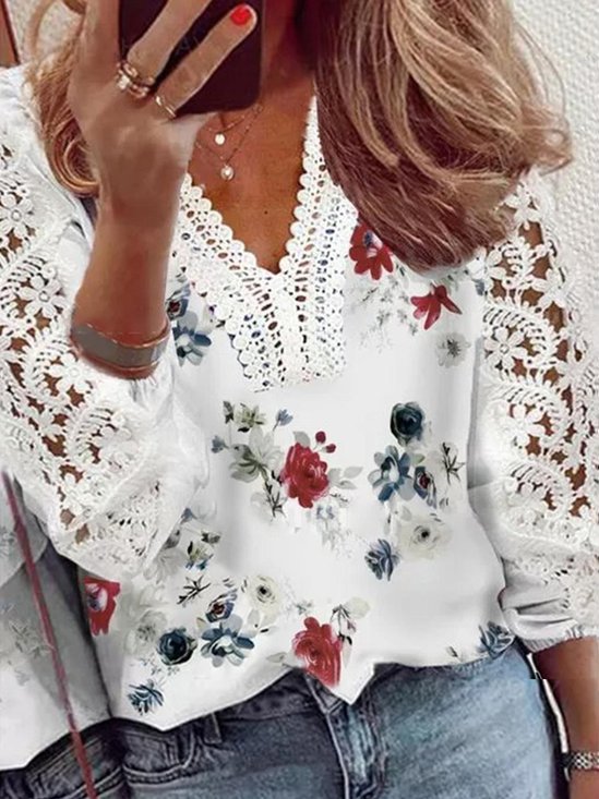 Casual Regular Ajuste Blusa
