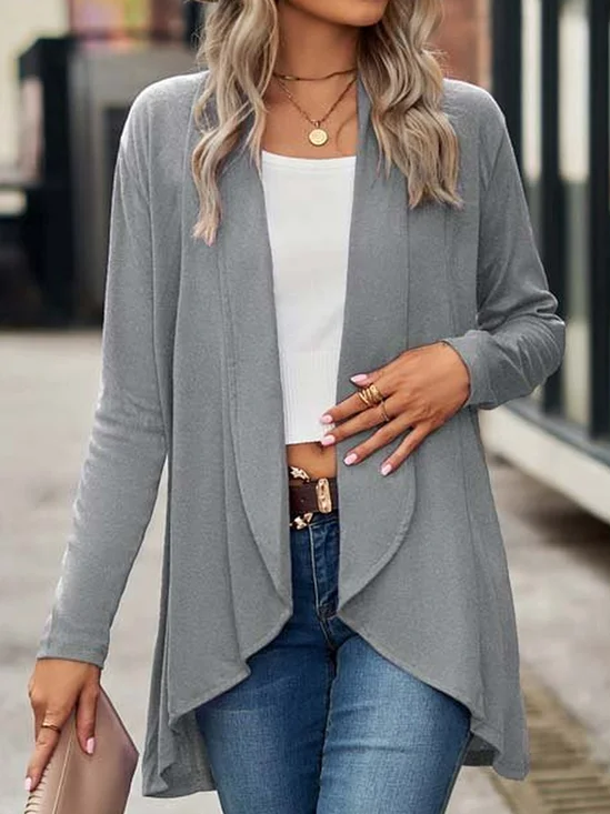 Envolver Flojo Casual Liso Abrigo