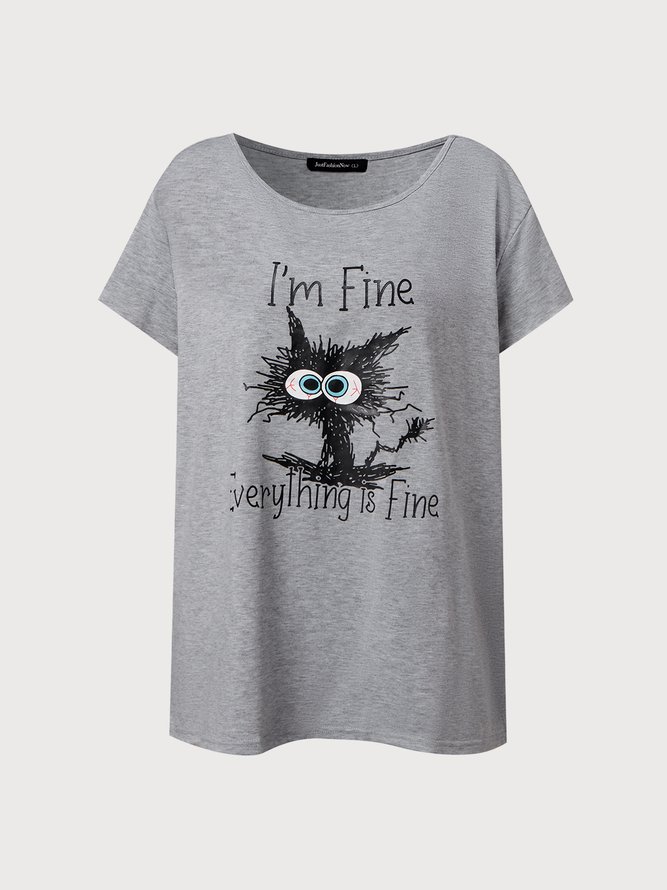 Mujeres Estoy Bien Sus Multa Todo Es Multa Casual Camiseta