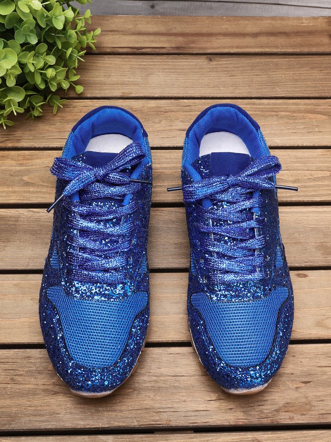 Mujeres Mollete Diamante De Imitación Nuevo Cristal Plataforma Zapatillas Deportivas