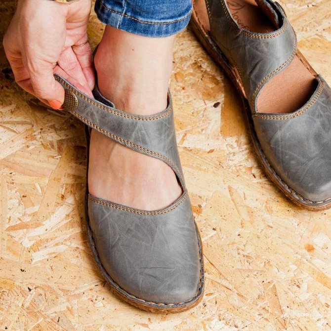 Retro Tacón Plano Cinta Mágica Mocasines