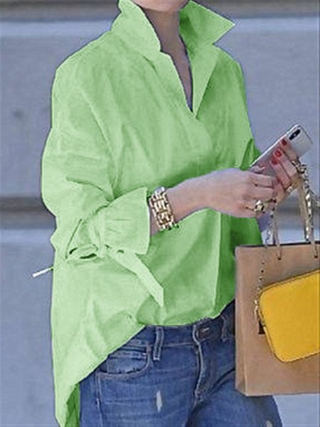 Blanco Diario Casual Básico Blusa Top