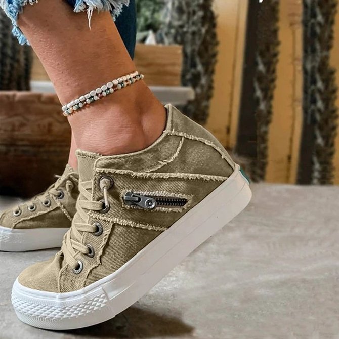 Zapatillas Deportivas Para Mujeres Cómodas De Lona