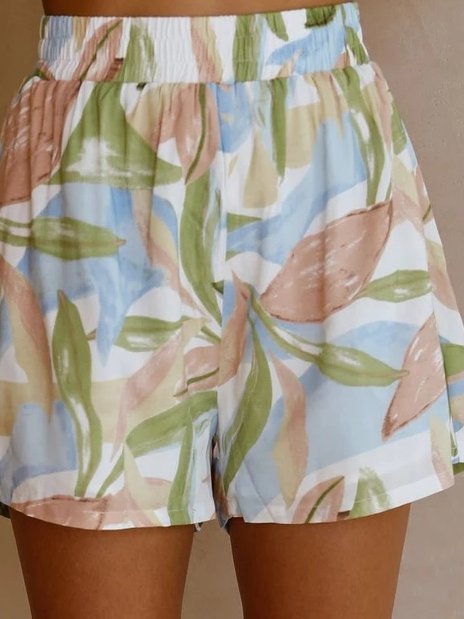 Nuevo Moda Estampado Floral Corto Pantalones Cortos