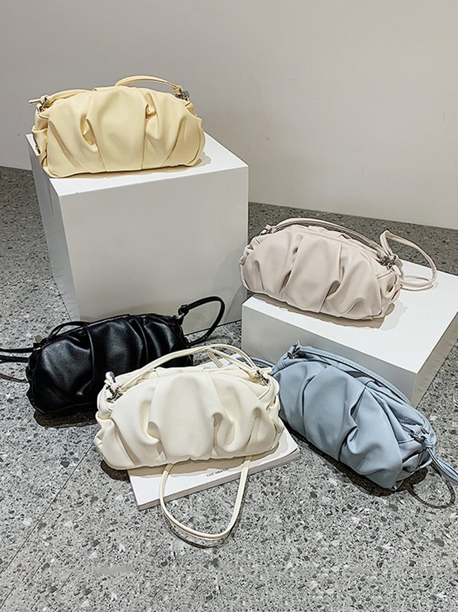 Bolso Moda De Color Doblada Nubes Hombro De Un Lado Bandolera Pequeña Cuadrado Bolso De Mujeres