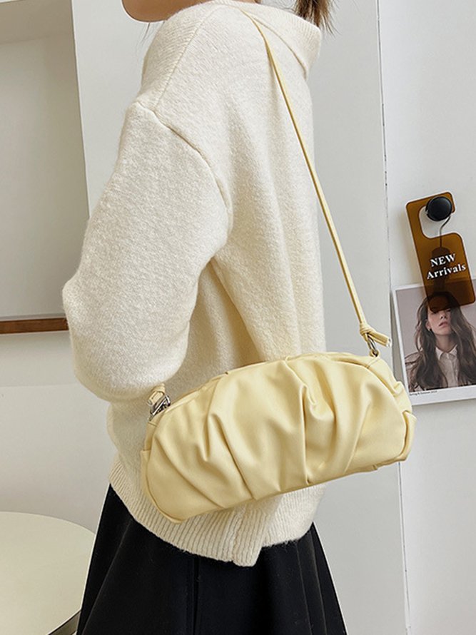 Bolso Moda De Color Doblada Nubes Hombro De Un Lado Bandolera Pequeña Cuadrado Bolso De Mujeres