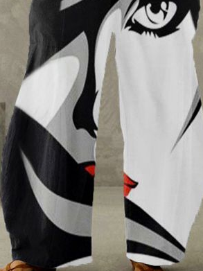 Algodón Mezclas Abstracto Casual Pantalones