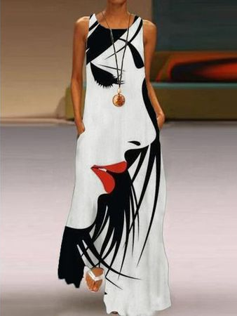Algodón Manga Corta Tejido Vestido