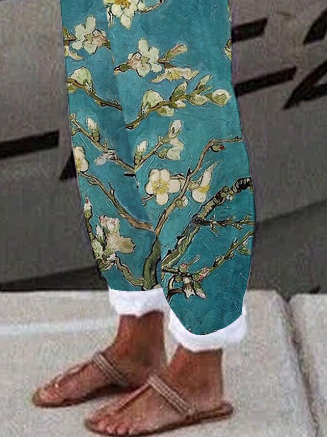 Floral Casual Pantalones