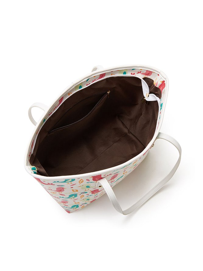 Bolso De Mujeres Recurso Estilo Hoja Estampado Cremallera Lona Bandolera Playa