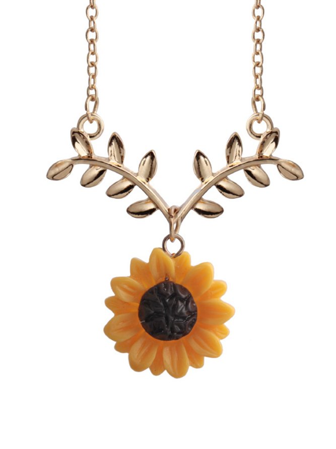 Traje  Aretes Collar  Aleación Girasol