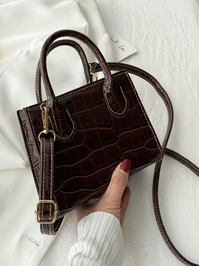 Cocodrilo Patrón Mano Hombro De Un Lado Bandolera Pequeña Cuadrado Bolso