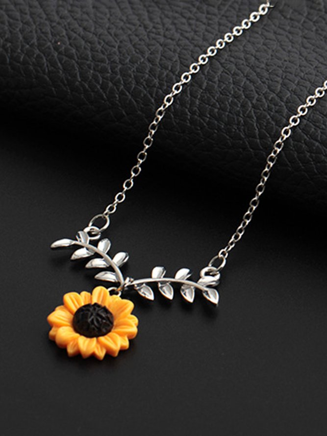 Traje  Aretes Collar  Aleación Girasol