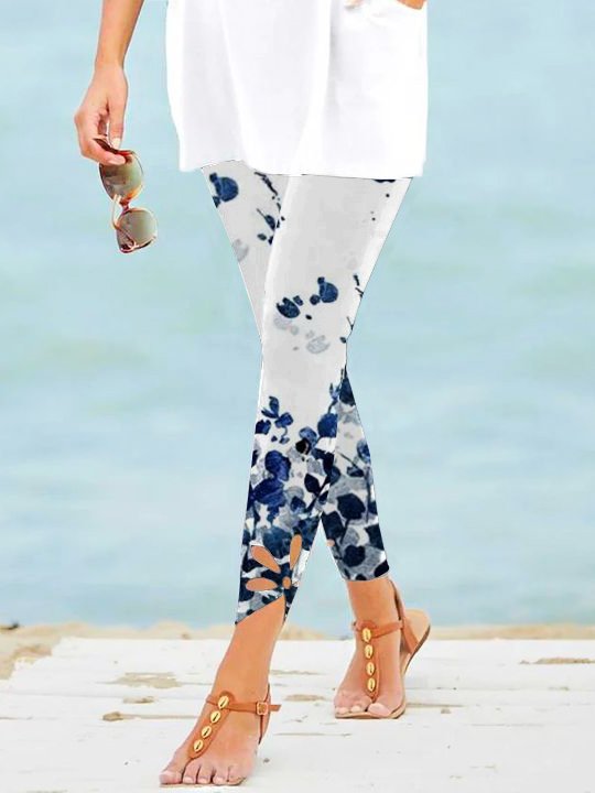 Hojas Regular Ajuste Pantalones