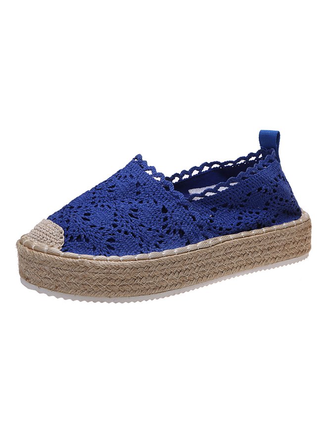 Zapatos De Plataforma Hueco De Encaje Pajita Suela