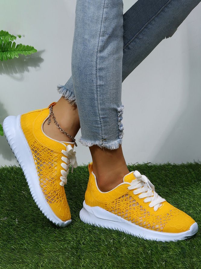 Zapatillas Deportivas Hueco Floral Impermeable EVA