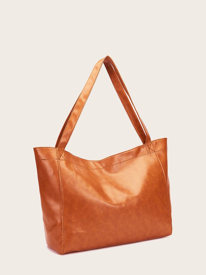 Cuero Con Bolsillos De Mujeres Gran Capacidad Totalizador Bolso En Suave Cuero Mano Hombro De Un Lado Retro Aceite Encerado