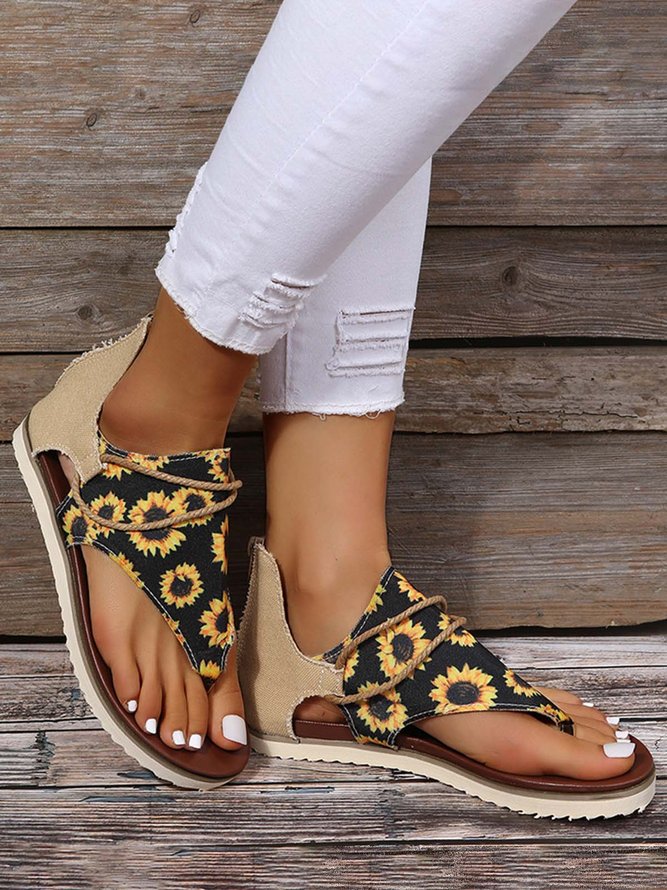 Girasol Retro Tanga Sandalias