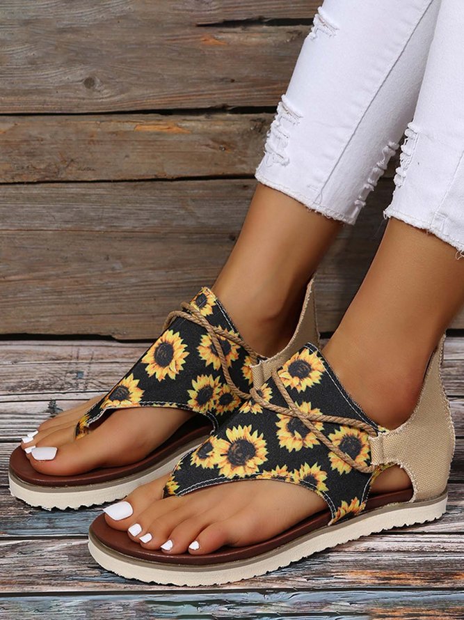 Girasol Retro Tanga Sandalias