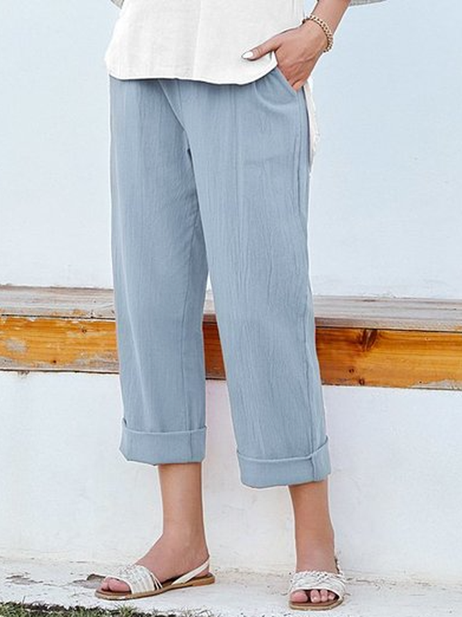 Pantalones Casual Liso Aflojar