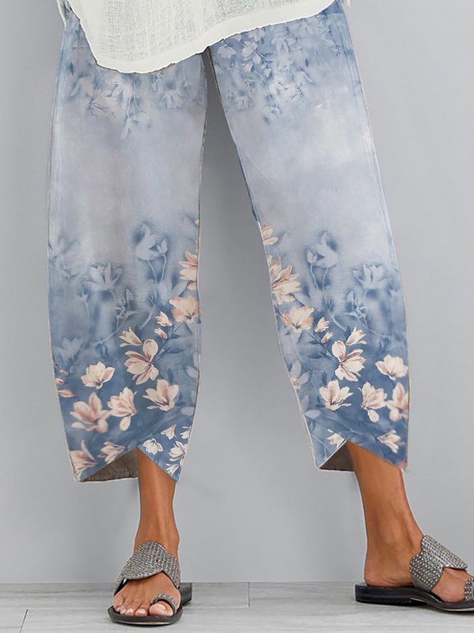 Pantalones Casual Floral Aflojar