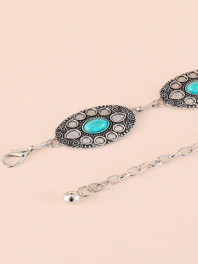 Retro Étnico Patrón Turquesa Cintura Cadena Cadena Cinturón
