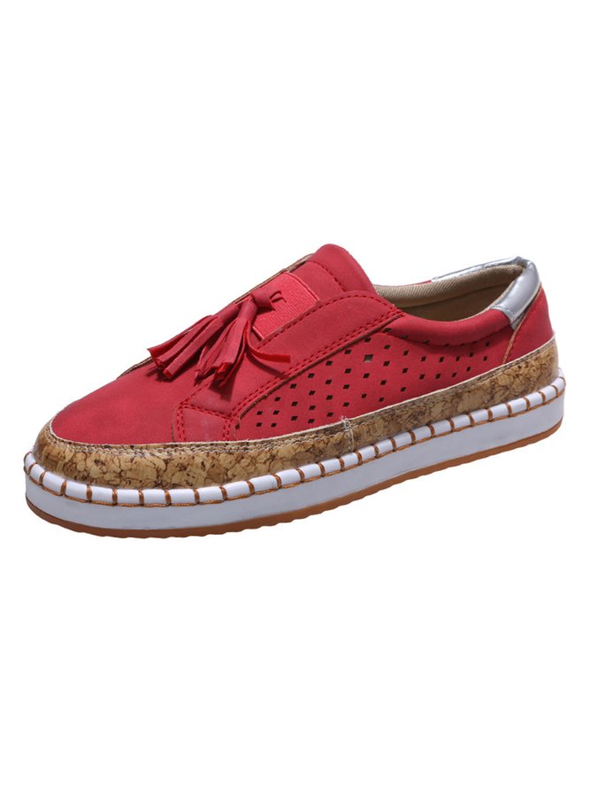 Raya Recorte Embellecido Respirable Zapatos Planos
