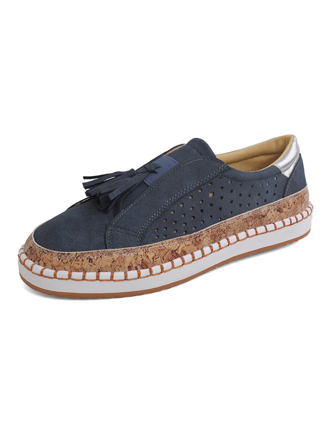 Raya Recorte Embellecido Respirable Zapatos Planos