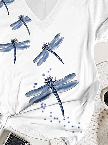 Libélula Manga Corta Camiseta