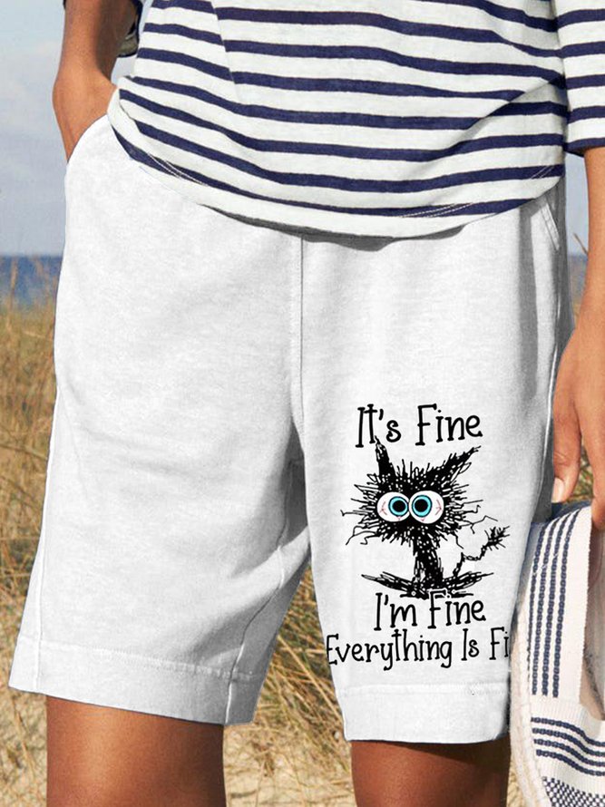 Aflojar Algodón Mezclas Casual Interesante Dibujos Animados Pantalones Cortos