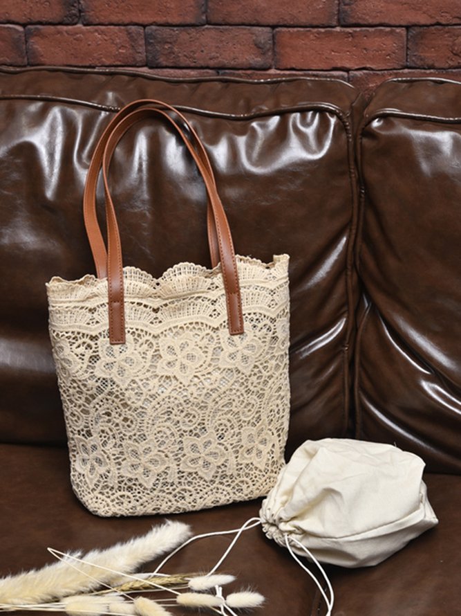 De Encaje Bordado Floral Hueco Totalizador Bolso Bandolera Bolso