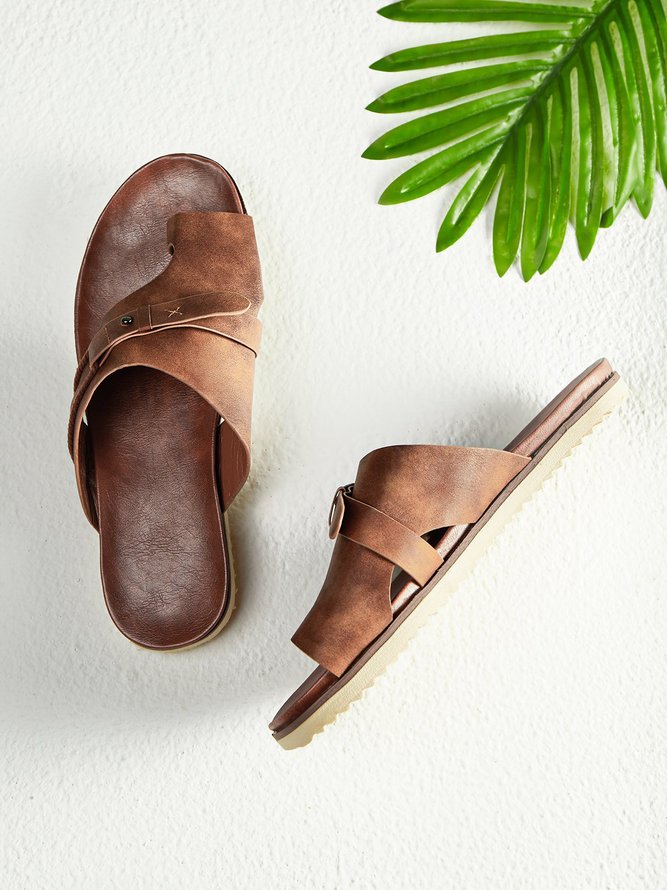 Casual De Color Chancletas Zapatilla