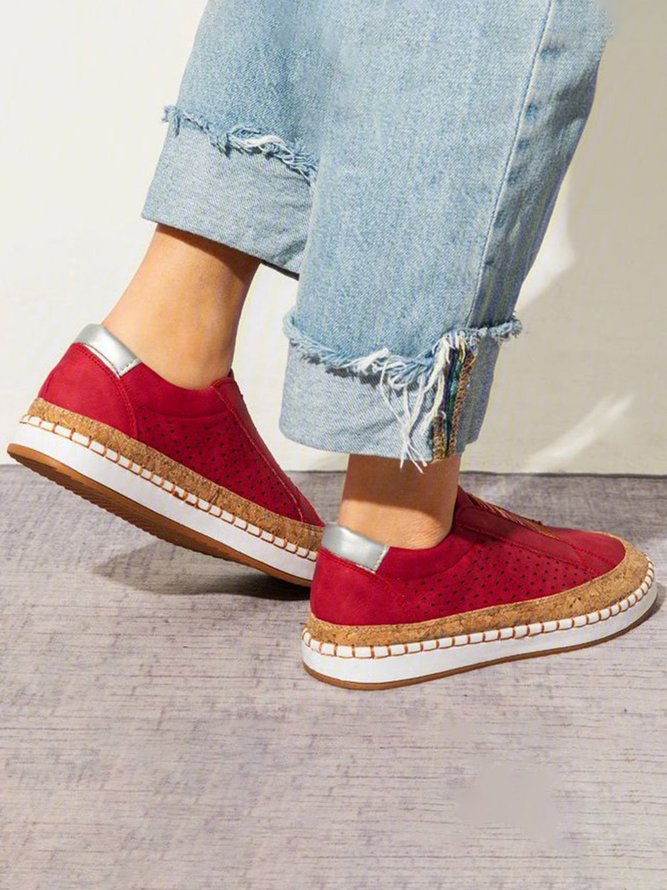 Diapositiva Ahuecar Punta Redonda Casual Mujeres Zapatillas Deportivas