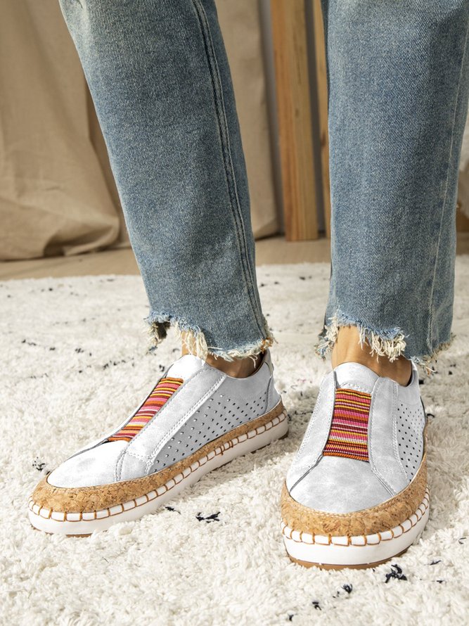 Diapositiva Ahuecar Punta Redonda Casual Mujeres Zapatillas Deportivas