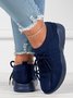 Malla Plataforma De Color Puro Con Cordones Flyknit Ligero Suave Suela Slip-On Zapatillas Deportivas